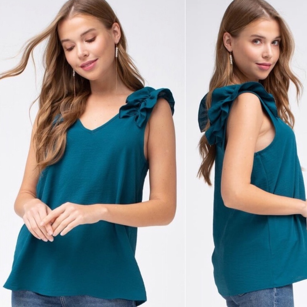 Dark Turquoise sleeveless top- size medium